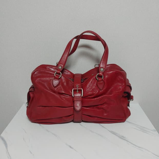 모스키노 Moschino 빈티지 레드 빅 토트 숄더백