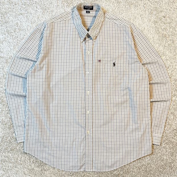 희귀) 폴로 진스 원포켓 성조기 브라운포니 체크셔츠