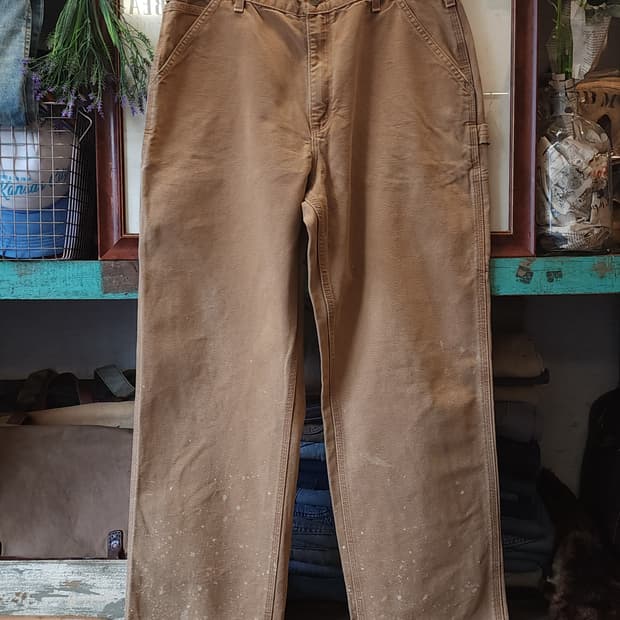 칼하트 싱글니 카펜터 워크팬츠 브라운 덕캔버스 36x34