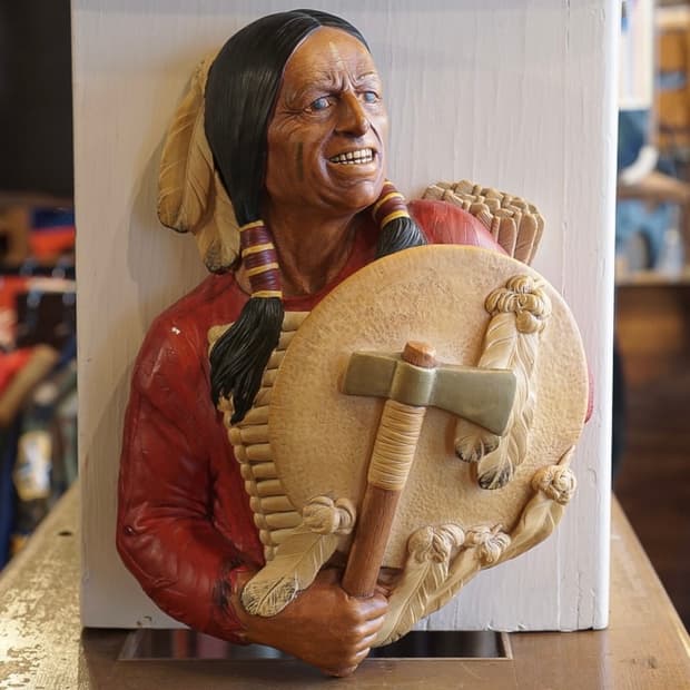 빈티지 네이티브 아메리칸 벽 헤드장식