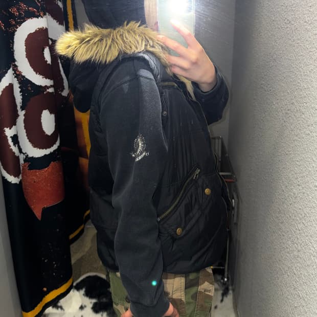 빈티지 퍼 패딩조끼