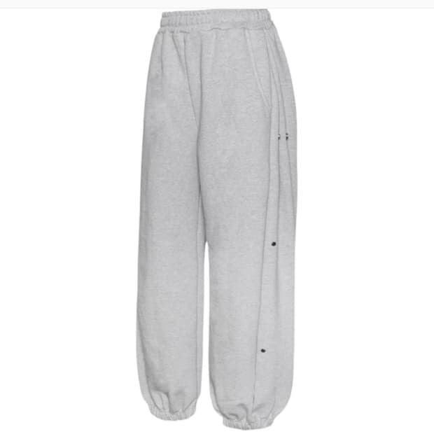 Mjd사이드 스냅 와이드 C/P 헤비 스웨트 팬츠 멜란지 그레이