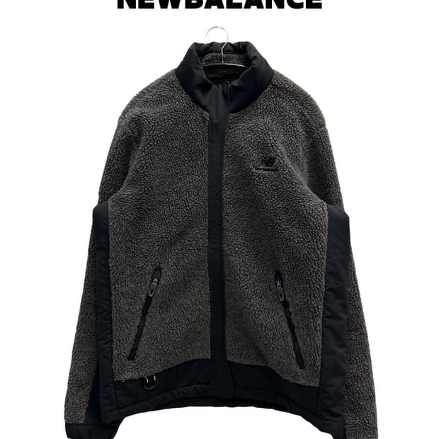뉴발란스 엘보우패치 양털 플리스 뽀글이 집업 자켓