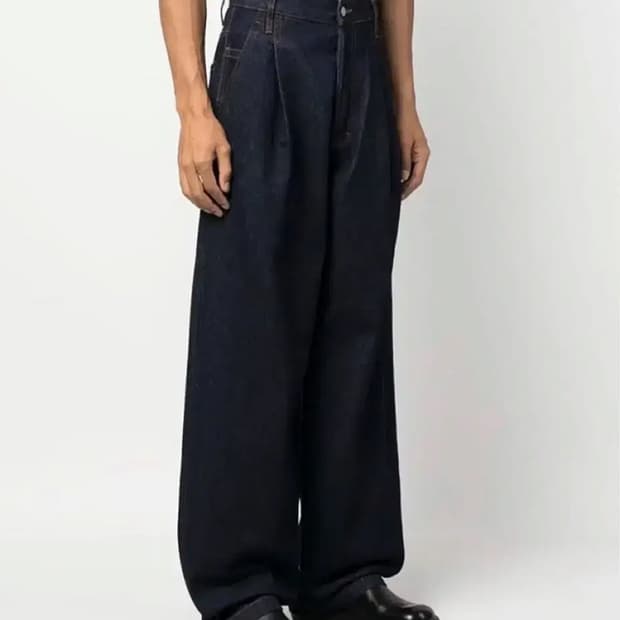 드리스반노튼 와이드 핀턱 데님 드리스반노튼데님