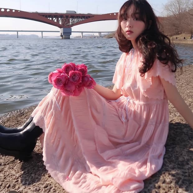 플레따 화이트 롱원피스