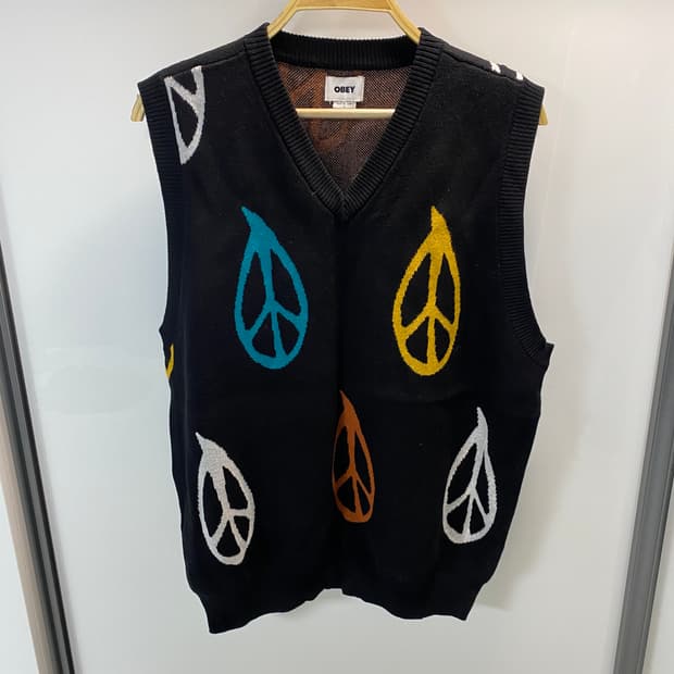 오베이 니트 조끼 L