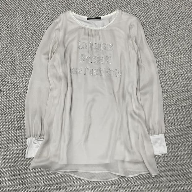 발망 시스루 비즈 블라우스 v0465