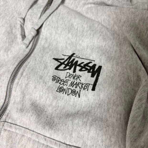 스투시 도버스트릿마켓 런던 그레이 후드집업 