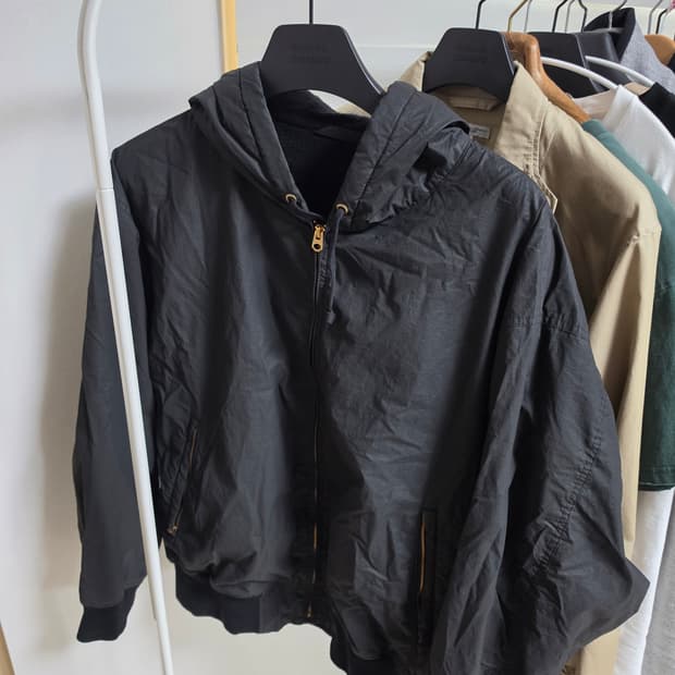 코모리 코튼 나일론 후드 집 파카 1사이즈