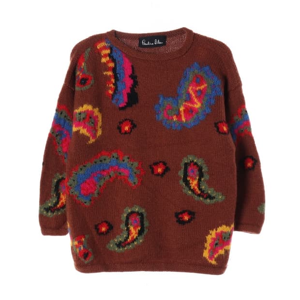 폴린블루 빈티지 페이즐리 울 니트 스웨터