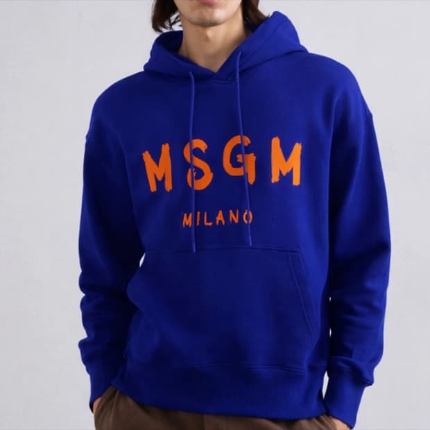(새상품) MSGM 포켓 후드티 블루
