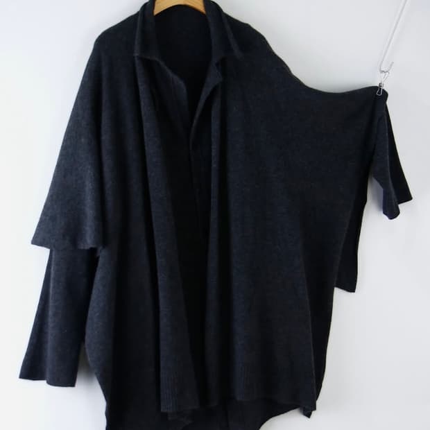 Yohji Yamamoto 울 케이프 코트