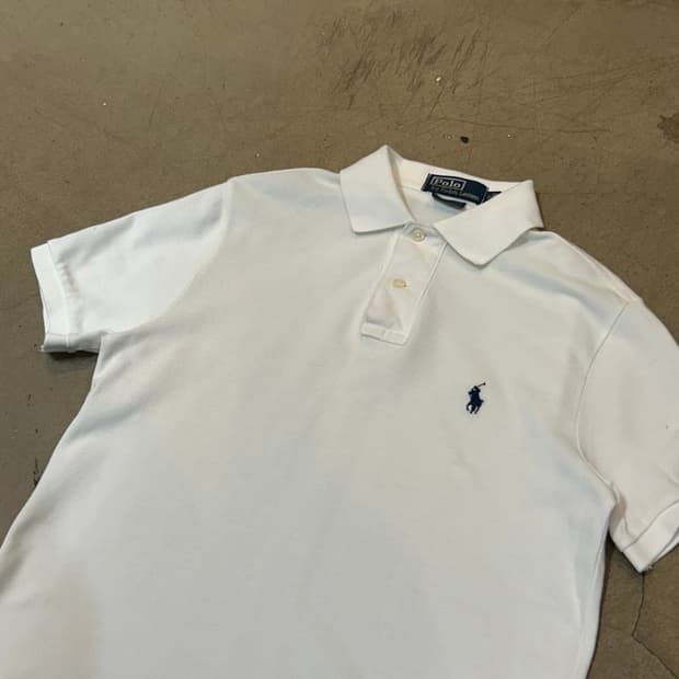 XS 폴로랄프로렌 커스텀핏 화이트 반팔 카라티 