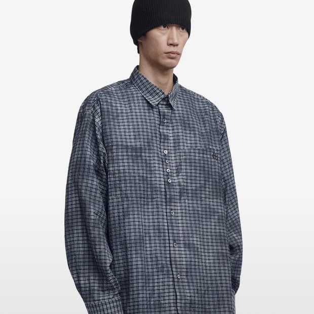 노매뉴얼 체크셔츠 OVERDYED CHECK SHIRT