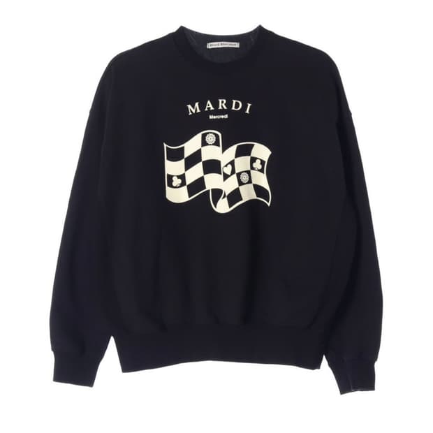 마르디메크르디 블랙 체커보드 맨투맨