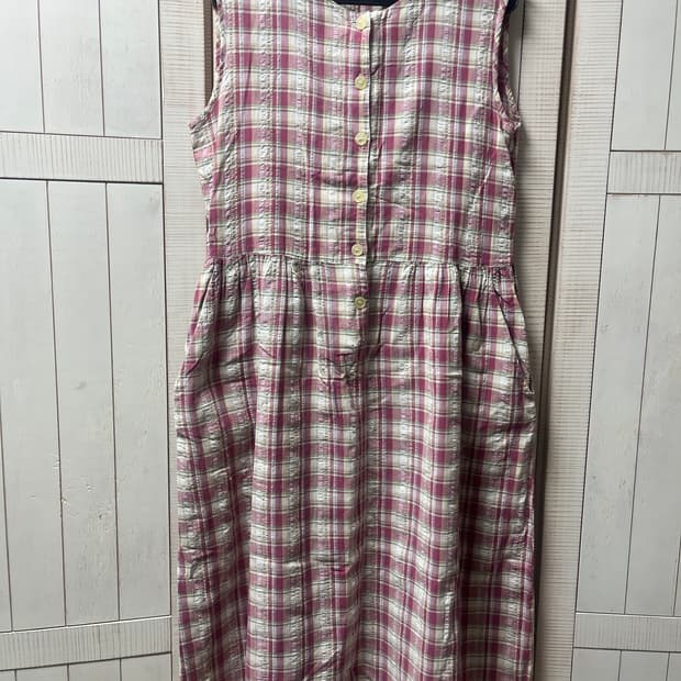 빈티지모리걸 체크 나시원피스 하구미 