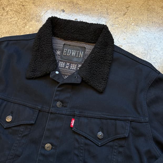 Edwin 코튼 쉐르파 트러커 자켓