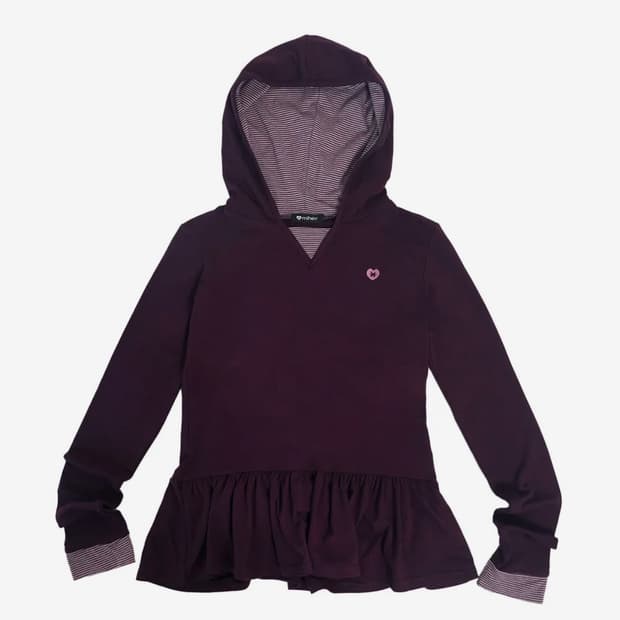 미헤브 프릴 레이어드 후드 퍼플