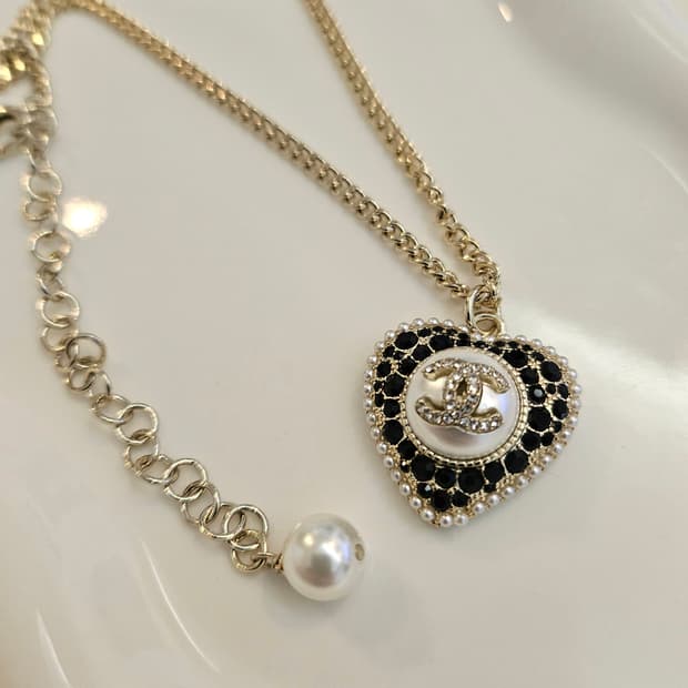 샤넬 블랙스톤하트 목걸이 업사이클링