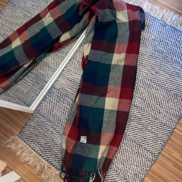 일본빈티지 체크 울 머플러