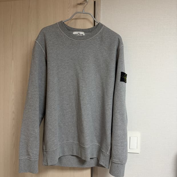 스톤아일랜드 와펜 크루넥 스웨트셔츠 그레이 XL