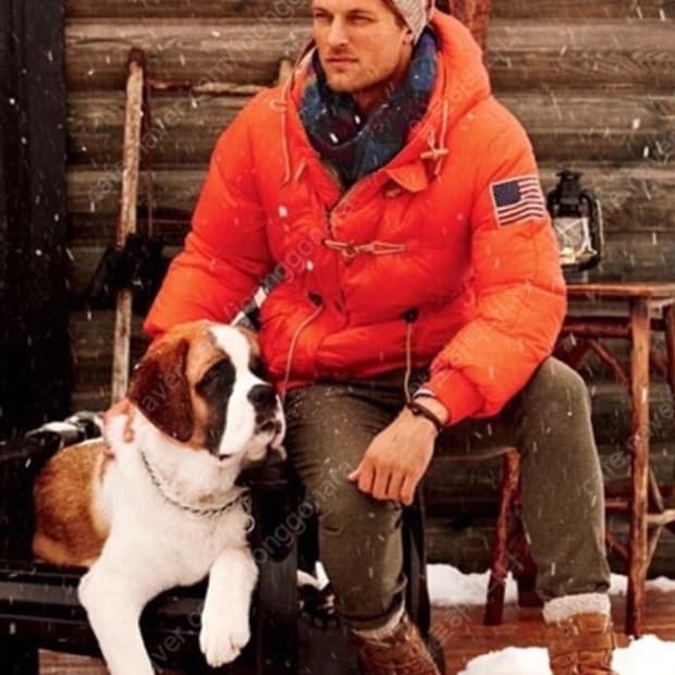 (구매글) 폴로 랄프로랜 유콘 패딩 오렌지 카모 양면 혹은 오렌지 M