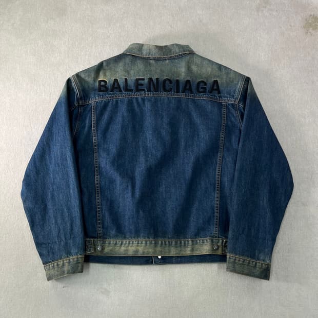 100 발렌시아가 2018 데님 자수 청자켓