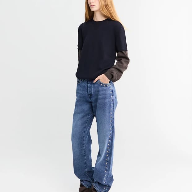 팔로마울 crowd 크라우드 스터드 데님 팬츠 새상품