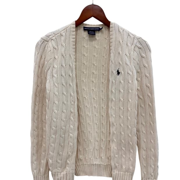 폴로 케이블 가디건 아이보리 (XS) 