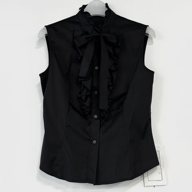 프라다 슬리브리스 러플 셔츠