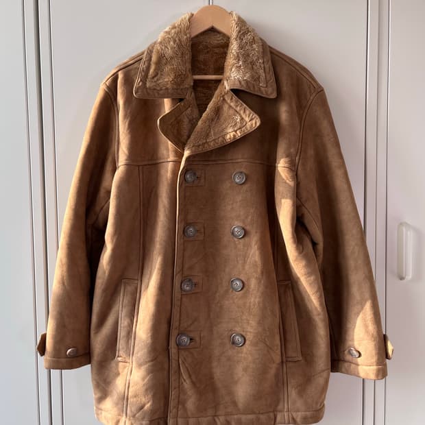 빈티지 스웨이드 무스탕 퍼코트