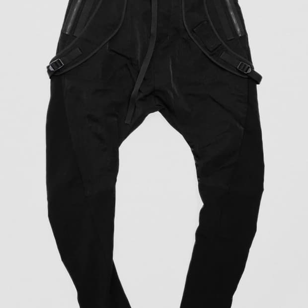 JULIUS _Nylon Curved Suspender Pants