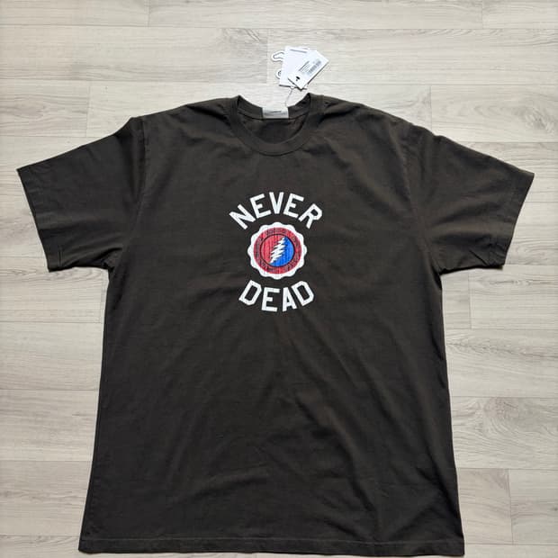 디스이즈네버댓x그레이트풀 데드 NEVER DEAD 티셔츠 브라운 XL
