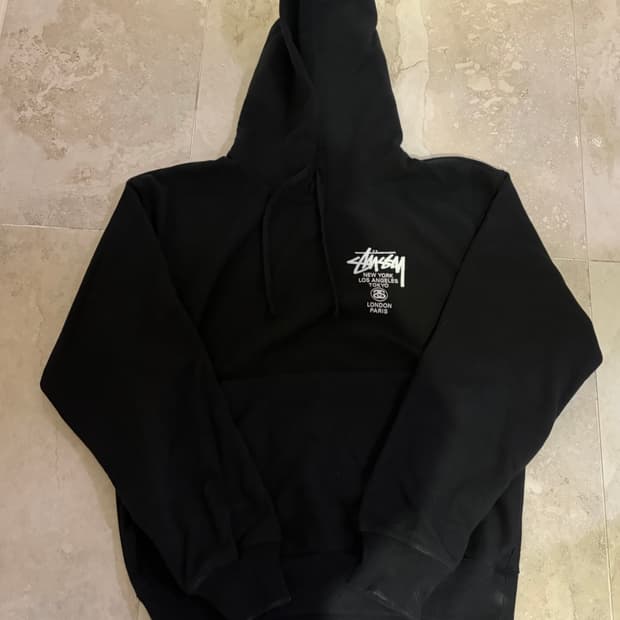 스투시 월드투어 후드티 블랙 m