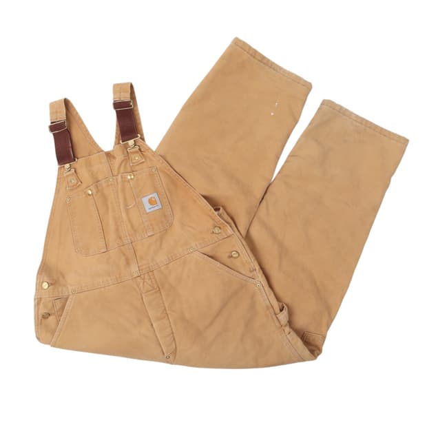 칼하트 90s 캔버스 퀄팅 더블니 오버롤