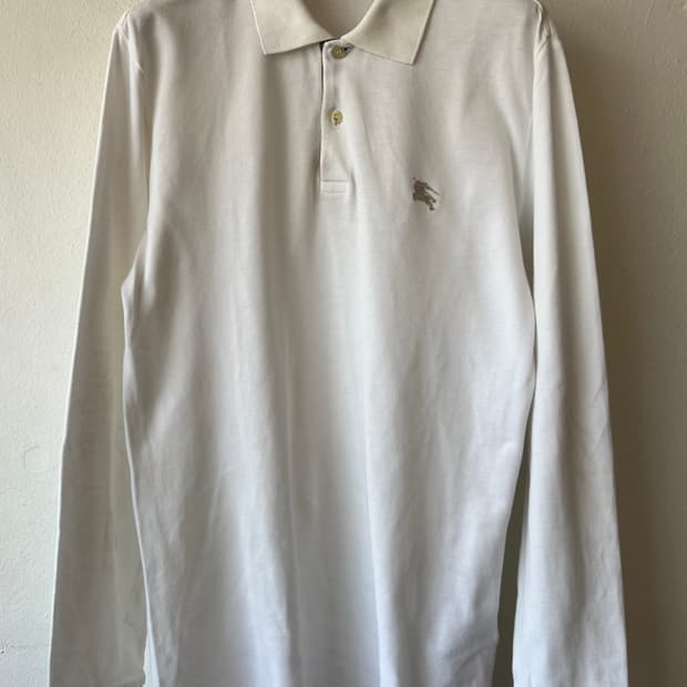 버버리 남성 화이트 카라 긴팔티셔츠