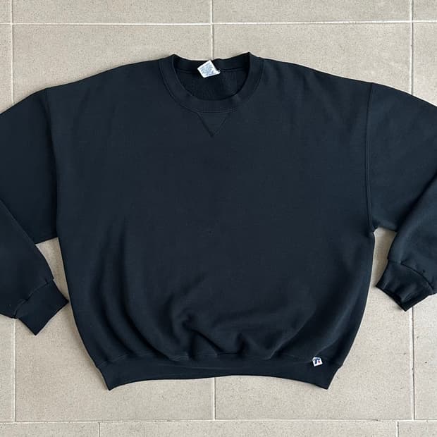 00s 빈티지 러셀 스웻셔츠 블랙 XL