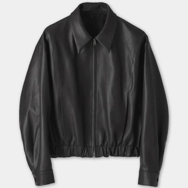 쿠어 레더 블루종 블랙 