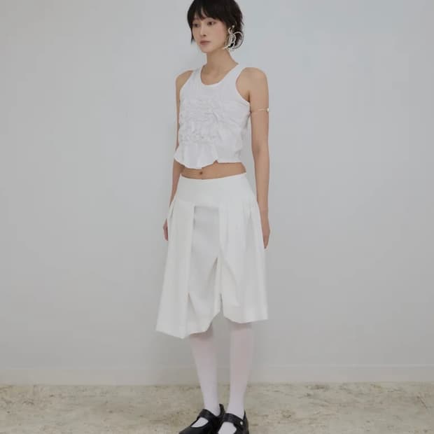 Asymmetrical Draped Midi Skirt