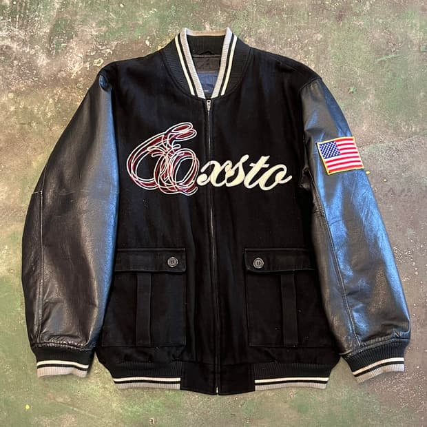 90's 빈티지 바시티 레더 슬리브 USA 자켓