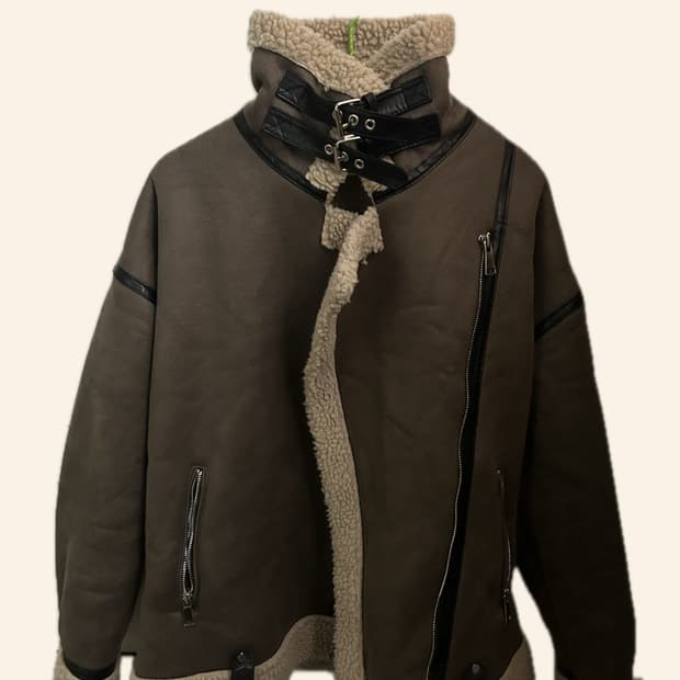 브라운 양털 무스탕