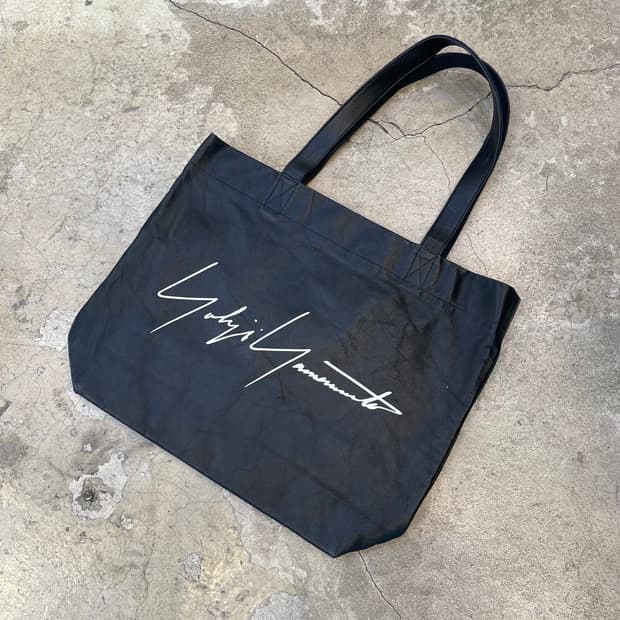 요지야마모토 로고 레더 토트백