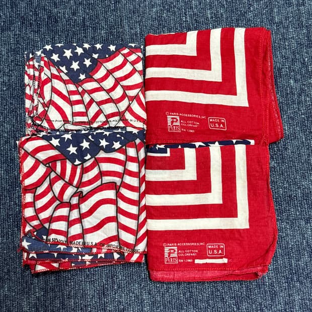 빈티지 미국 국기 반다나 |  Made in USA