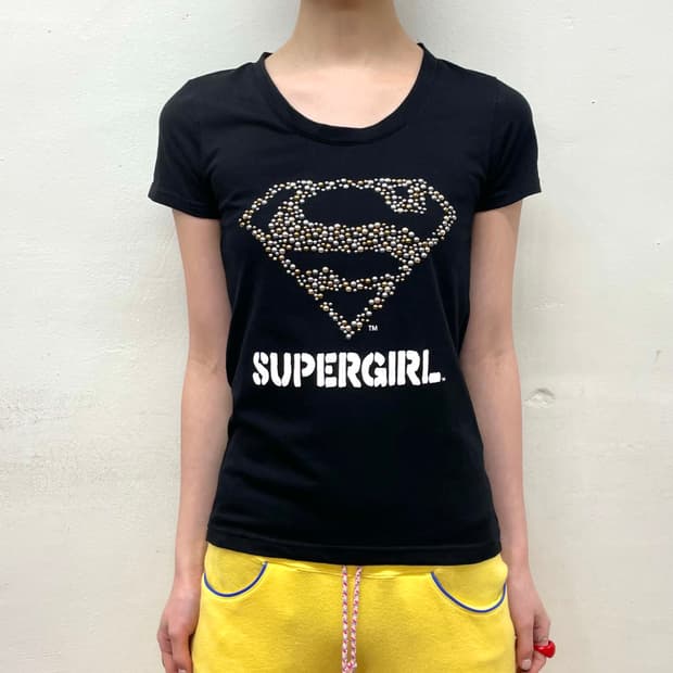 Super Girl Stud Black T-shirt