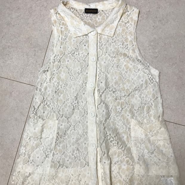 모리걸 레이스 나시 셔츠블라우스 슬리브리스 오리엔탈