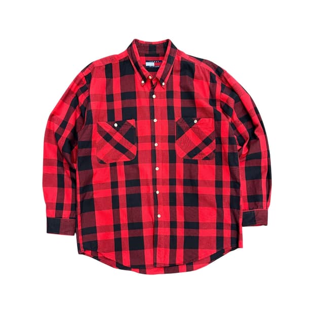 80s 타미힐피거 럼버잭 셔츠 made in KOREA (XL)  