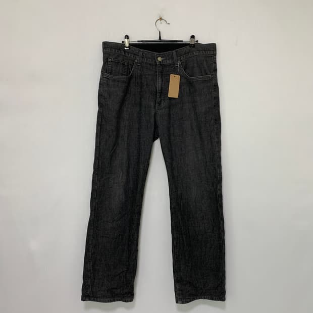 에드윈 남성 빈티지 흑청 블랙 데님 팬츠 기모 청바지 36인치