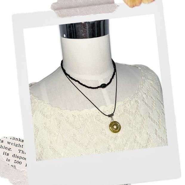 Vintage Ring Beads Layered Necklace