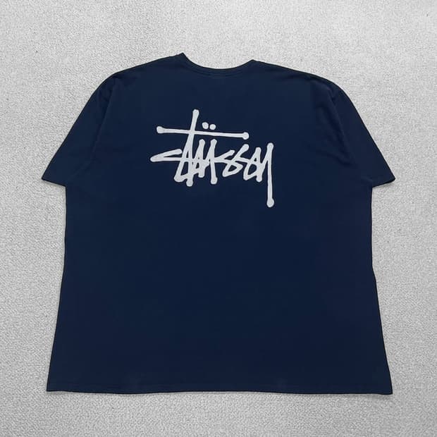스투시 Stussy 베이직 로고 반팔티 네이비