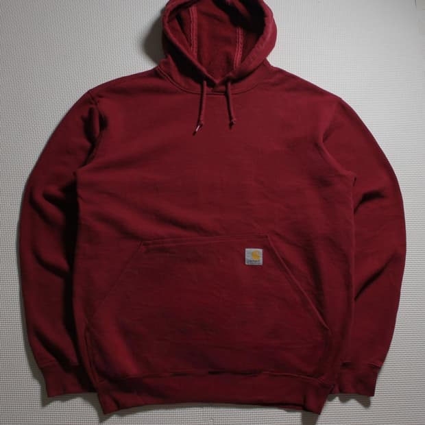 Carhartt 칼하트 버건디 기모 후드티